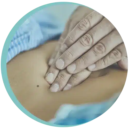 Physiotherapist performing pelvic organ prolapse treatment