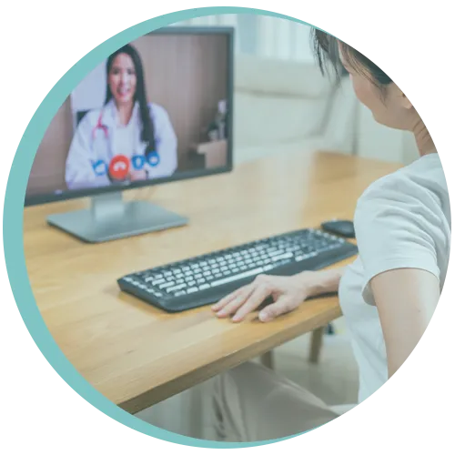 Online physiotherapy video consultation with patient at home