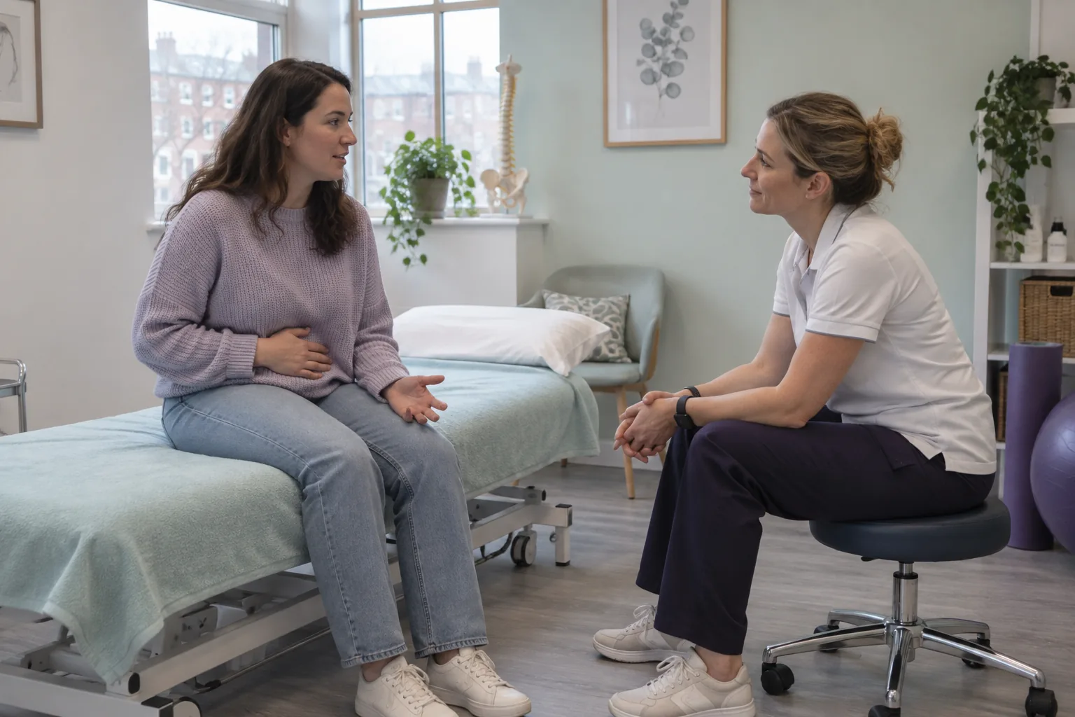 Pelvic pain affecting the lower abdomen and pelvic area in women