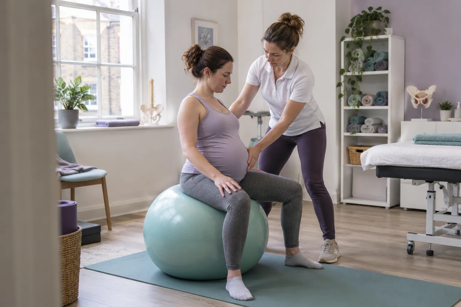 Prenatal physiotherapy exercises improving strength, mobility, and pelvic floor support during pregnancy